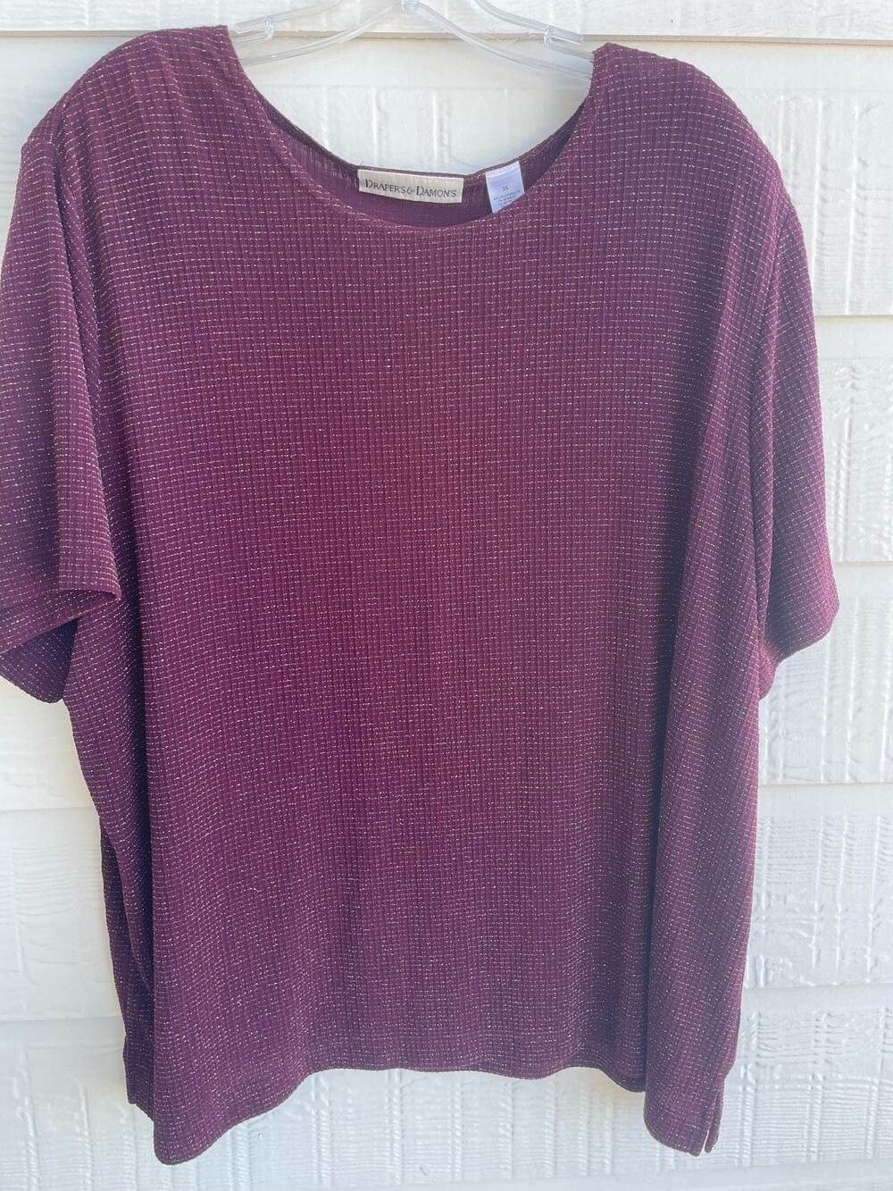 Draper's & Damon's Wine Colored Sparkly Shirt 3X